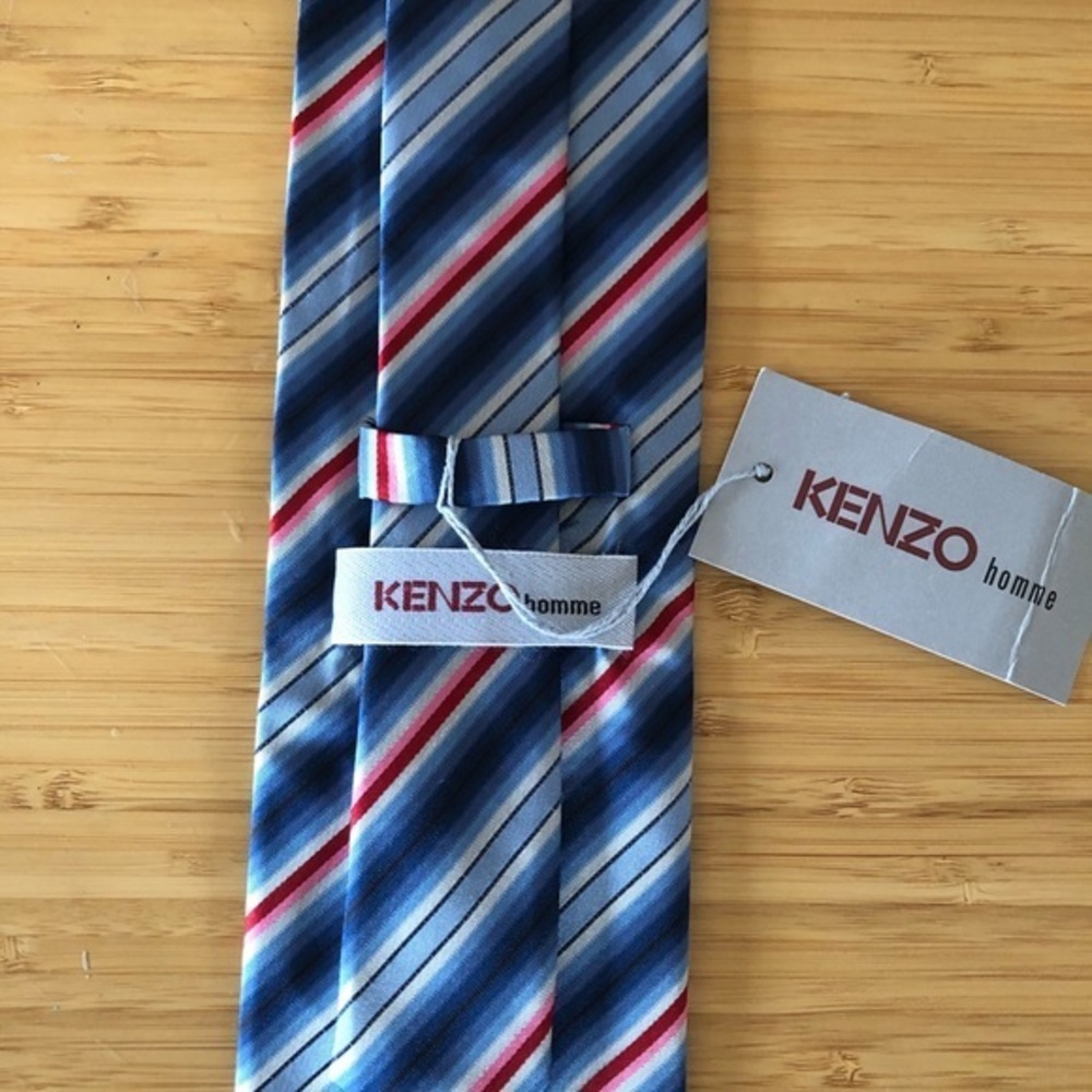 Kenzo Homme Silk Tie NWT Various Blues! Soft Silk!